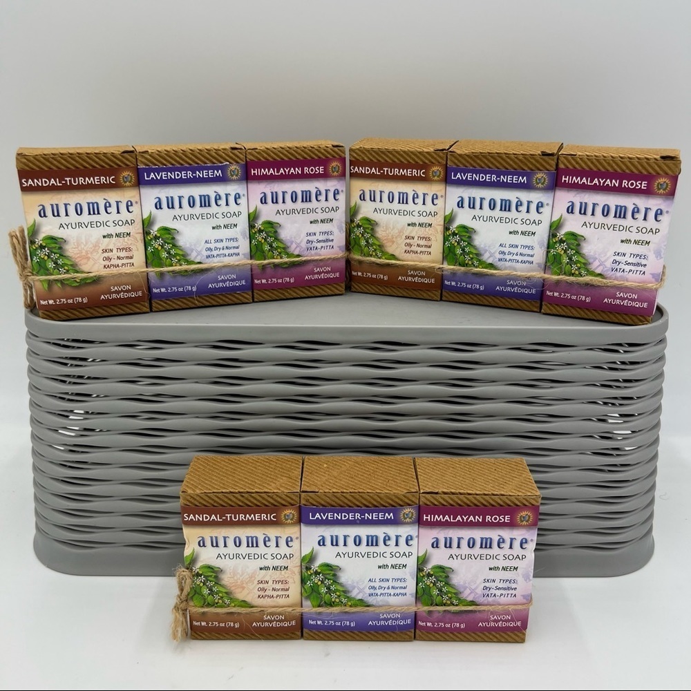 Auromere Ayurvedic Aromatherapy Bar Soap Variety Pack Bundle (9 Pcs)